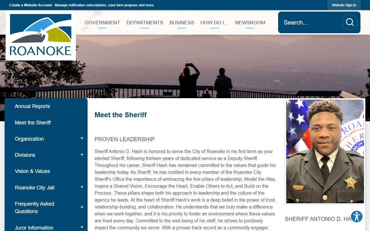 Roanoke Sheriff's Office page for FOIA and records requests