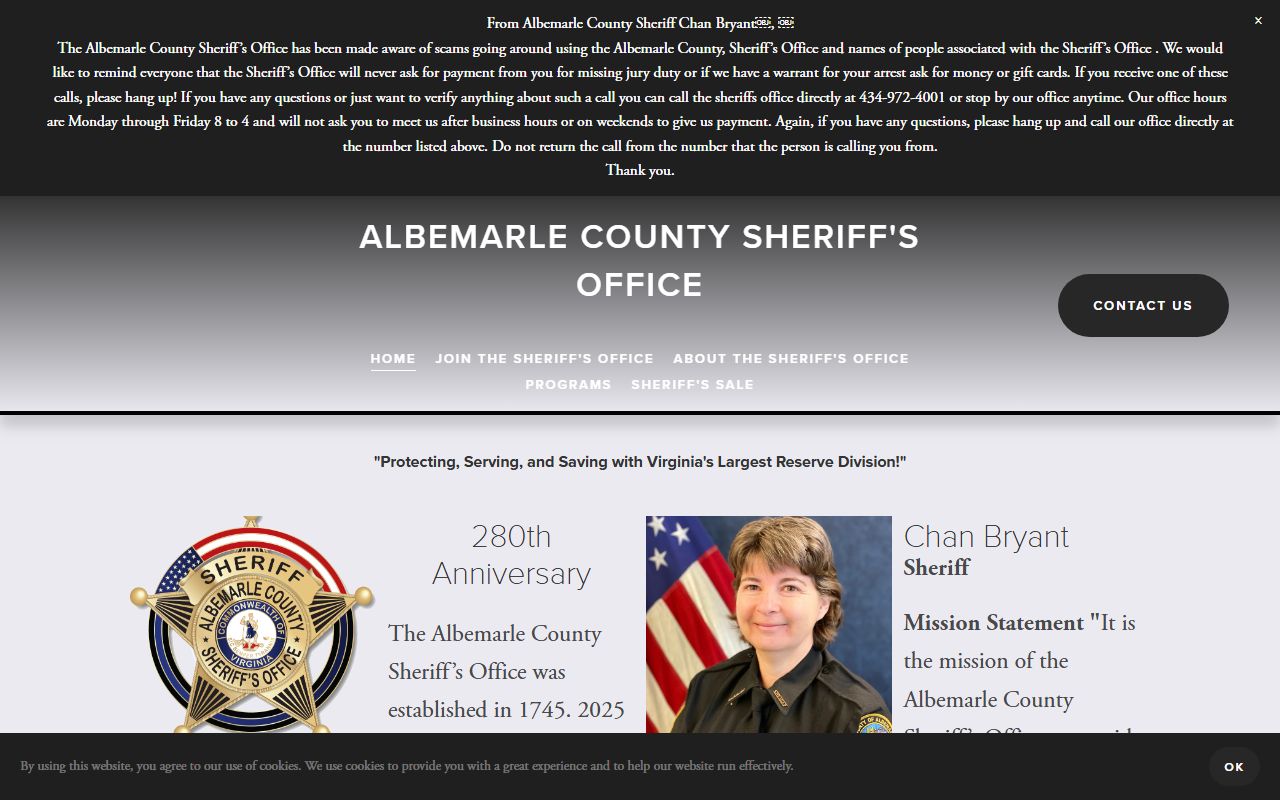 Albemarle County police records request through Sheriff's Office website