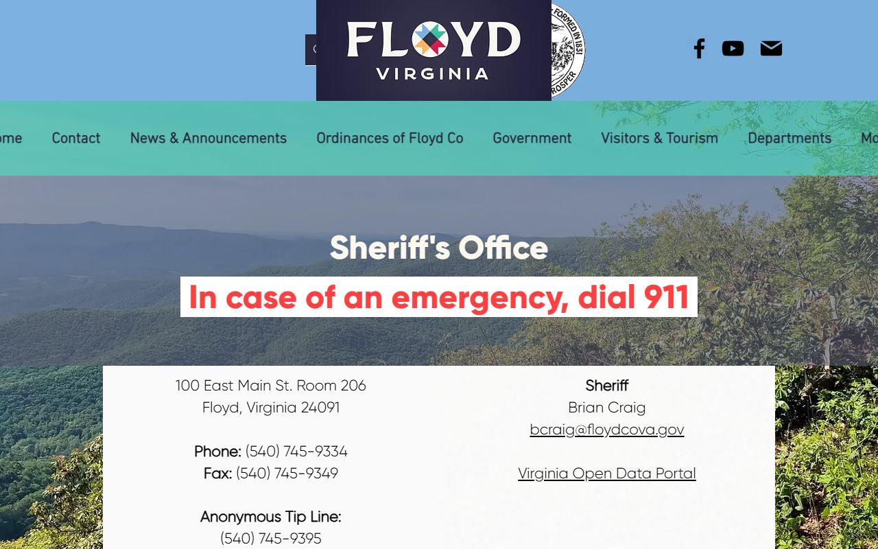 Floyd County Sheriff's Office website for police records access