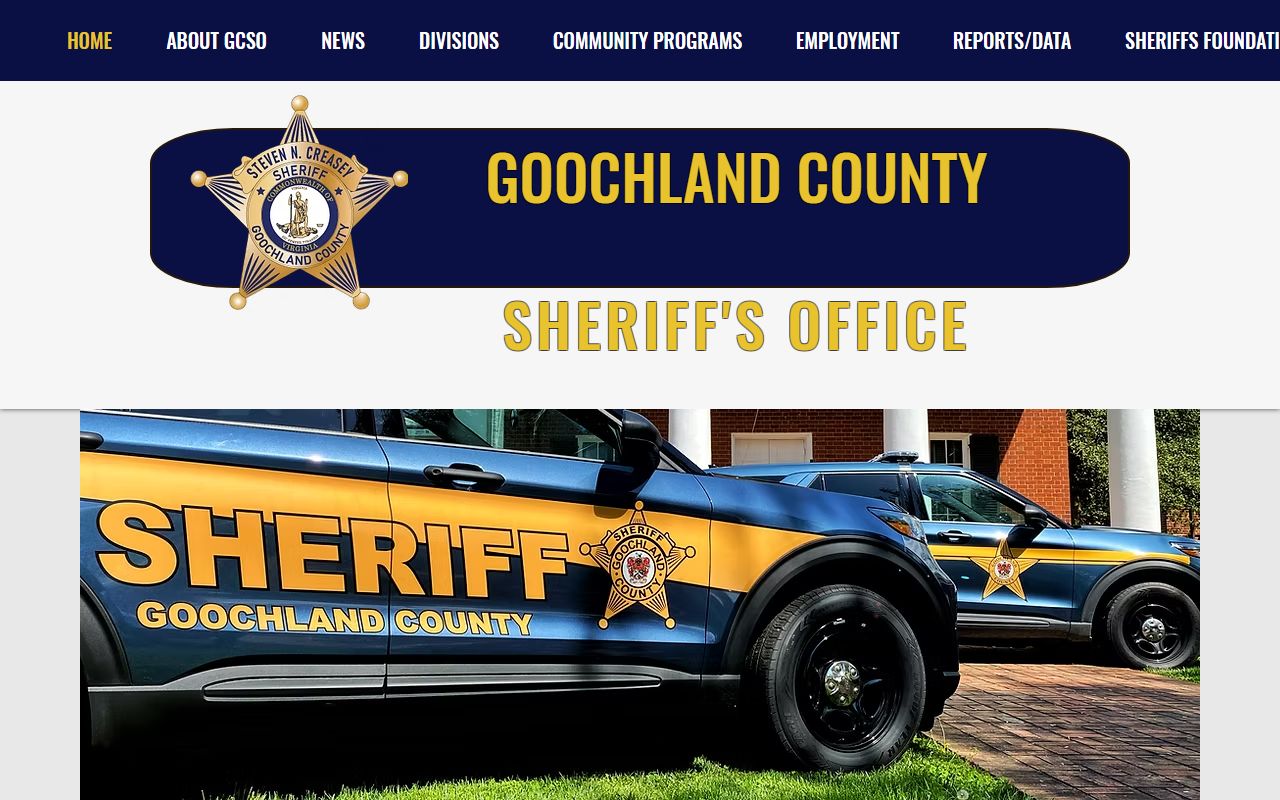 Goochland County Sheriff's Office website for police records access