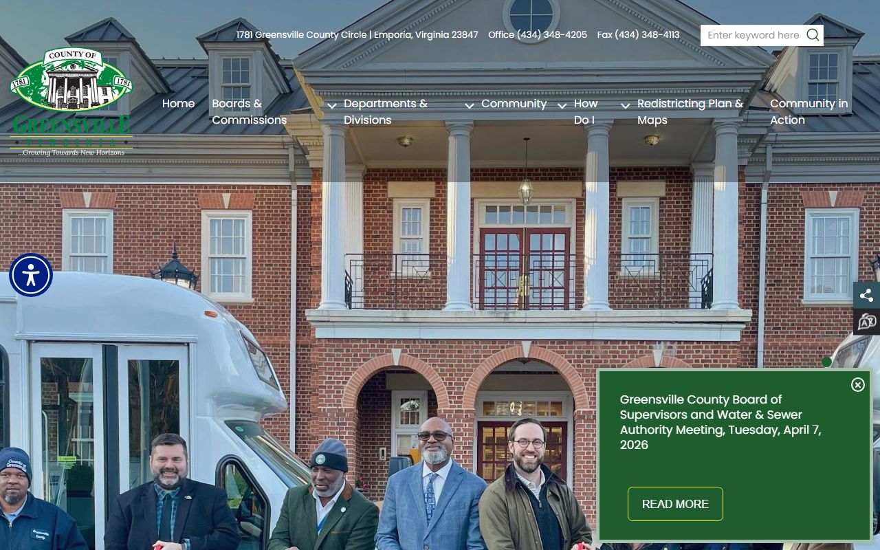 Greensville County police records and county government FOIA page