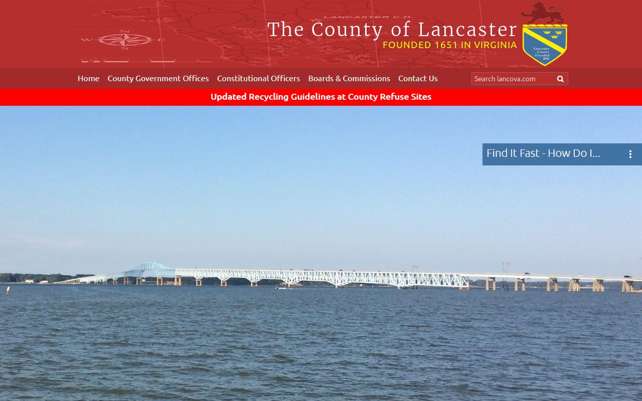 Lancaster County Virginia government website for police records access