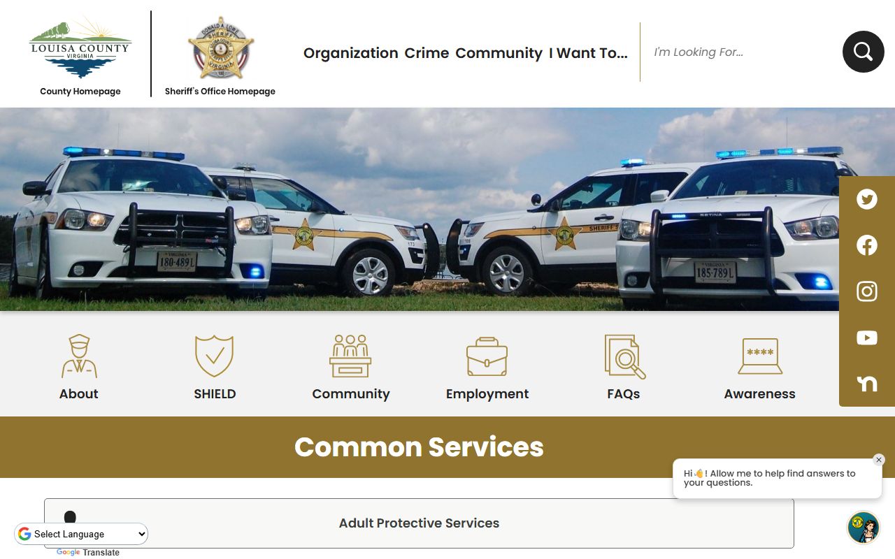 Louisa County Sheriff's Office records request page