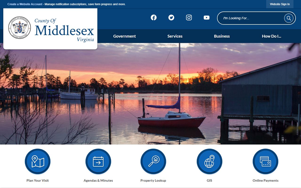 Middlesex County government website for police records and FOIA information