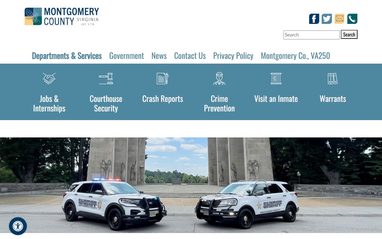 Montgomery County Sheriff's Office website for police records requests