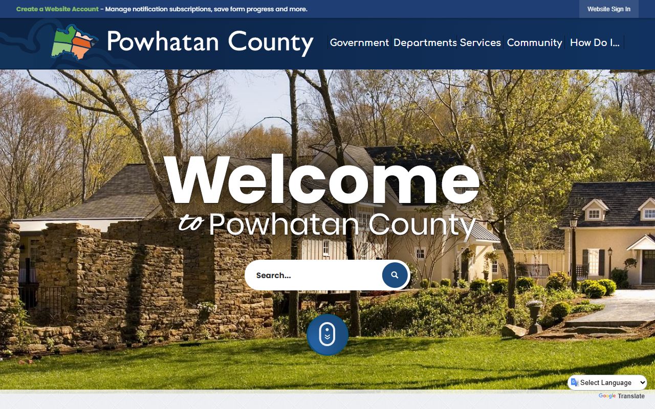 Powhatan County police records access through county government website