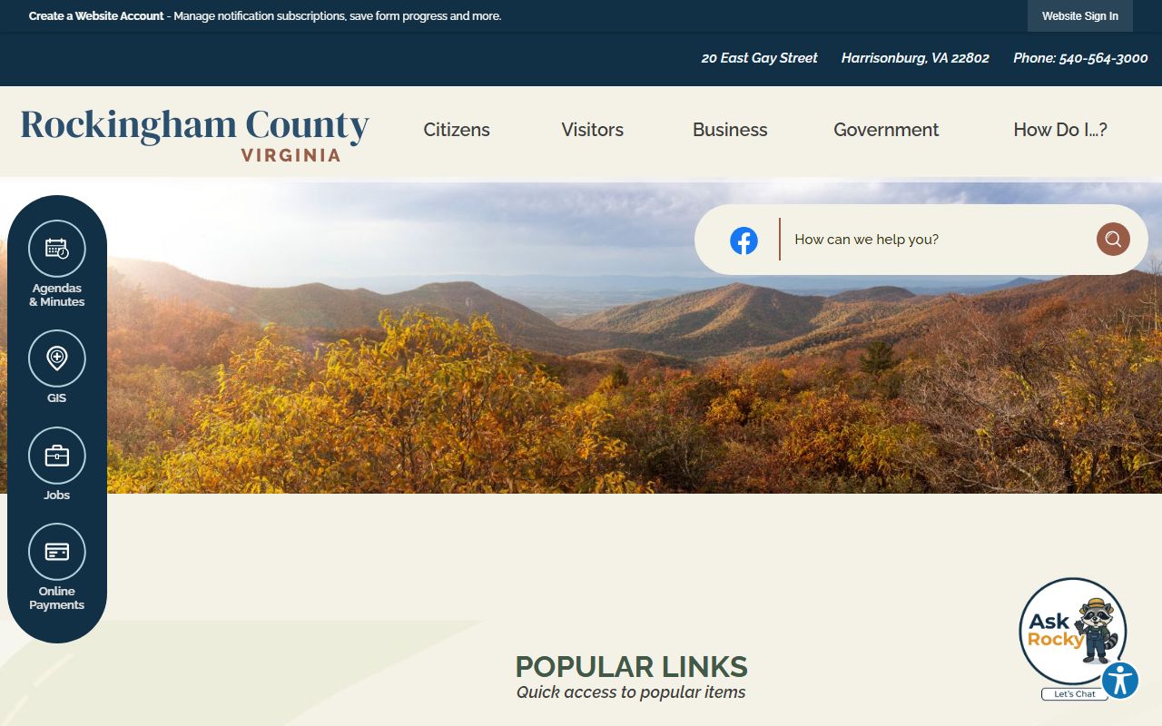 Rockingham County police records access through county government website