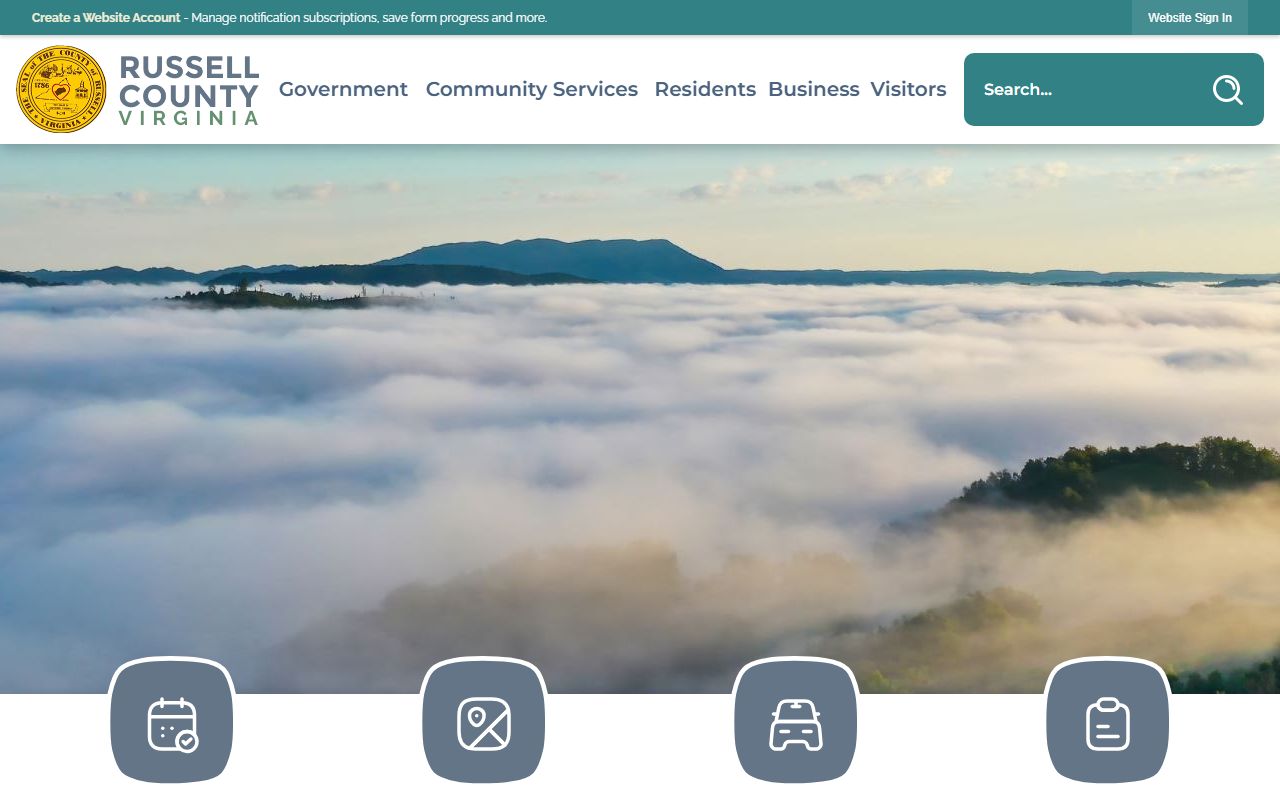 Russell County police records access through county government website