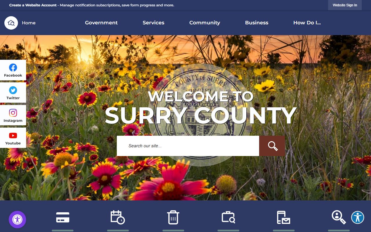 Surry County police records access through county government website