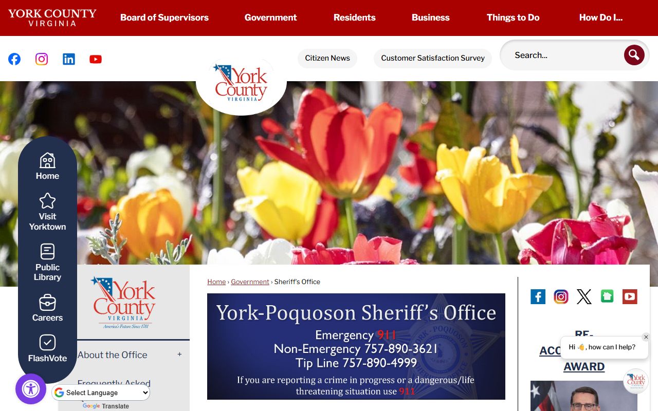 York County police records access through the Sheriff's Office website